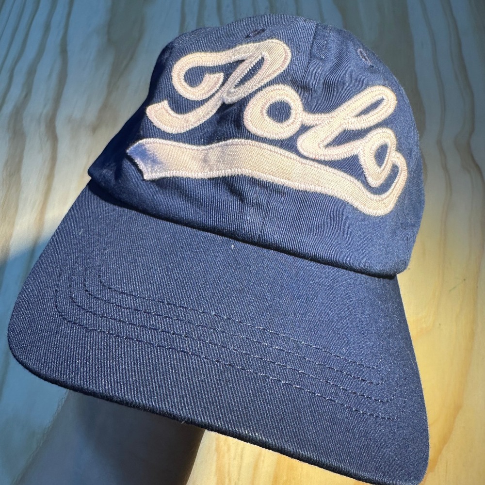 Polo Ralph Lauren Boys Navy Blue Script Logo Star 67 Baseball Cap NWT OS 7-16